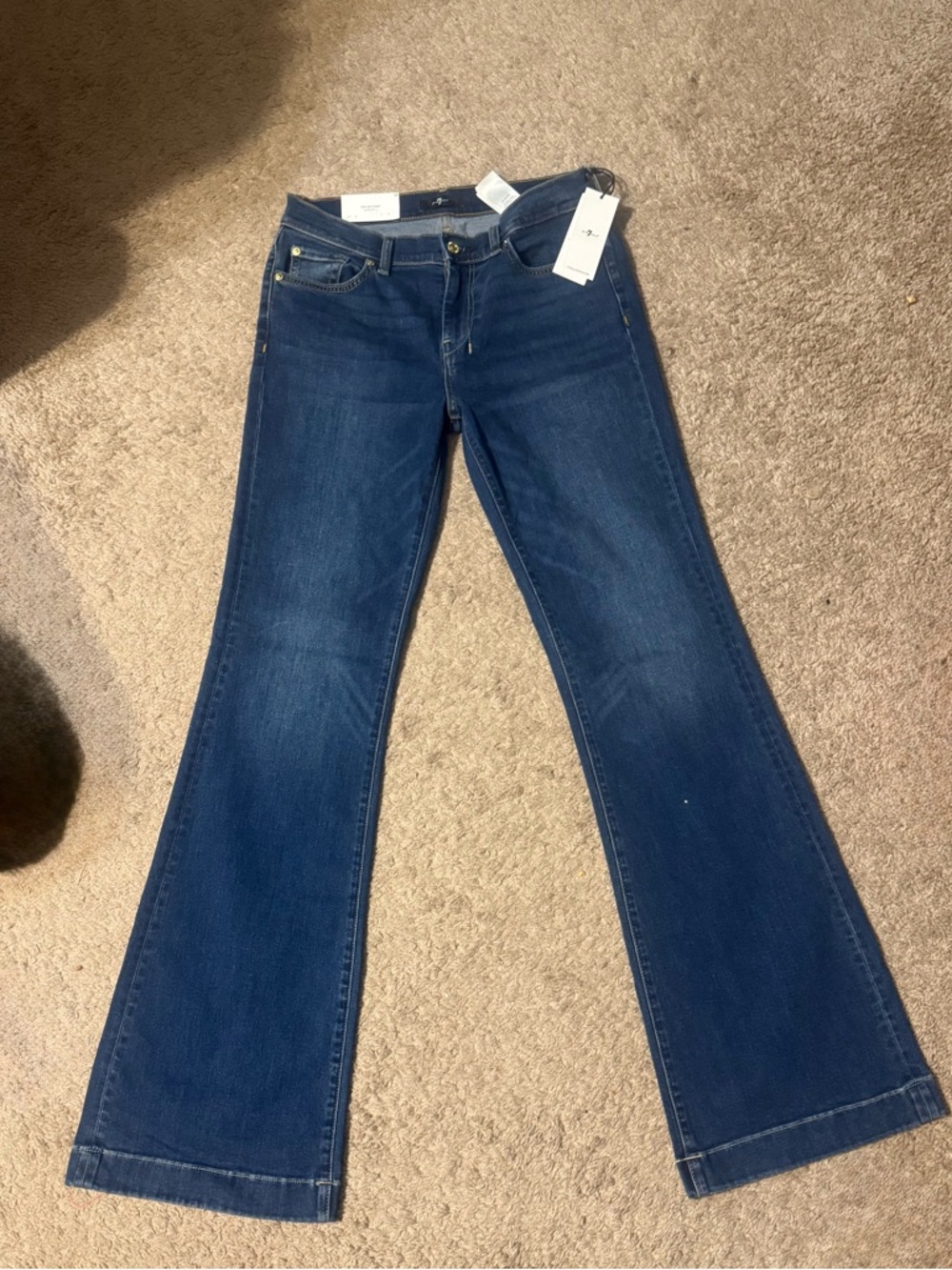7 For All Mankind Dark Blue Flare Jeans